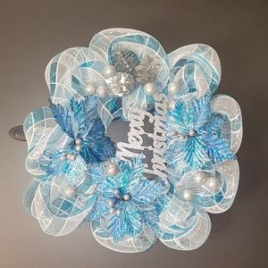 💙Merry Christmas Wreath💙Turquoise & Silver